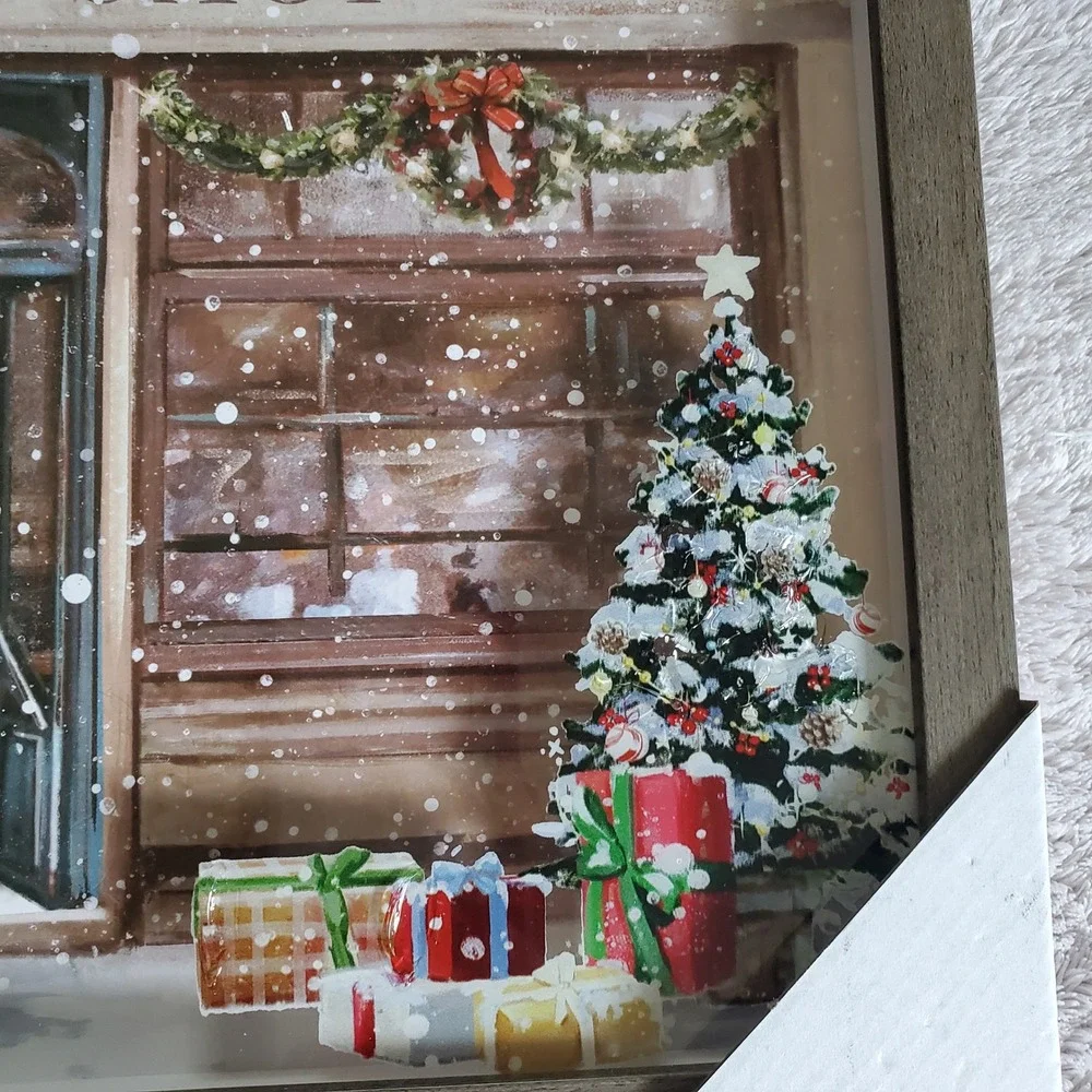 Viral Hobby Lobby Christmas Coffee Shop Framed Wall Art Winter Scene 14x11